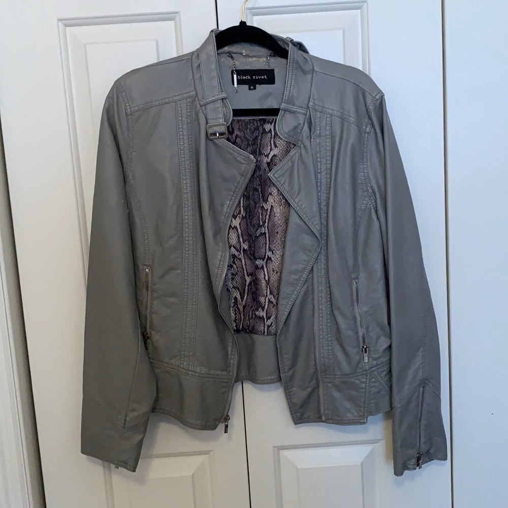 Grey leather jacket